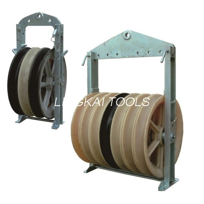 660mm Diameter 3 Sheave Conductor Pulley Stringing Blocks Dalam Nylon Sheave