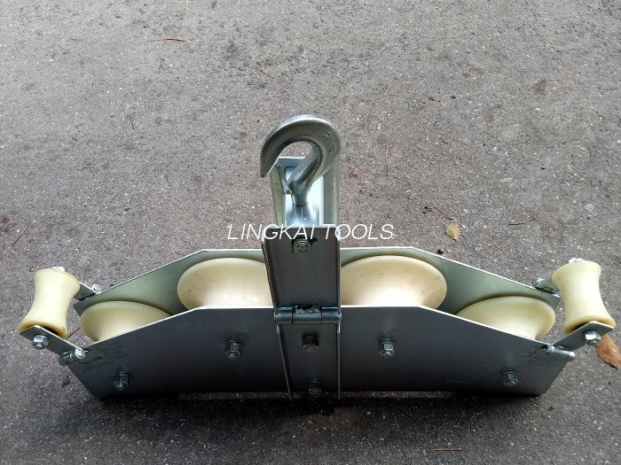 Empat Blok Gabungan Kabel Menarik Blok Khas Untuk Konduktor Opgw Sheave Pulley Block