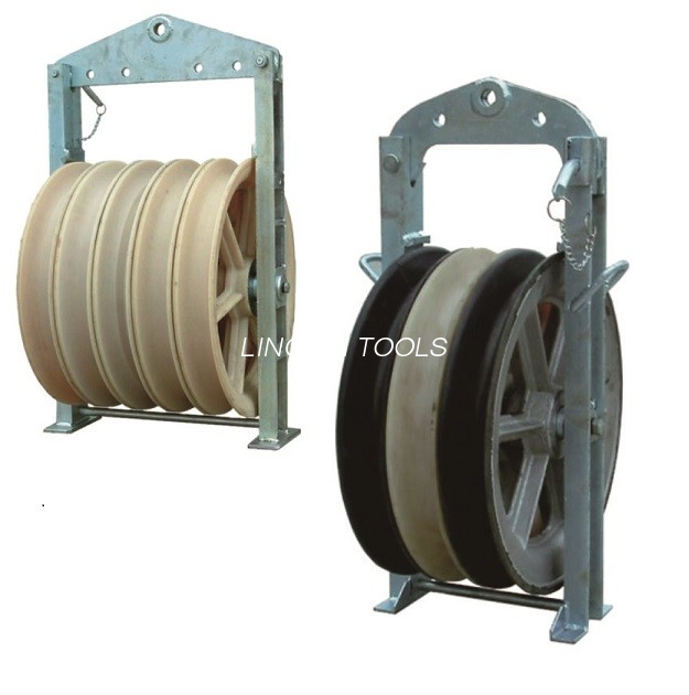 660x100 Tiga Nylon Sheave Pilot Bundle Condcutor Stringing Block Untuk Pembinaan Kuasa