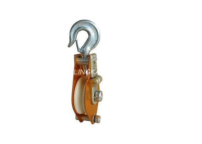 3 Tan Cable Pulley Pulley Nylon Sheave Hook Type Hoisting Lifting Block