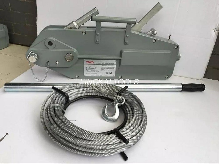 Tirfor Steel Wire Rope Hand Winch Hoist Wire Rope Hoist Win untuk mengangkat