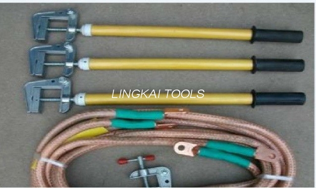 Alat Keselamatan Elektrik Voltan 35KV Rod Tanah Tembaga JDX Dengan Pengapit Bumi