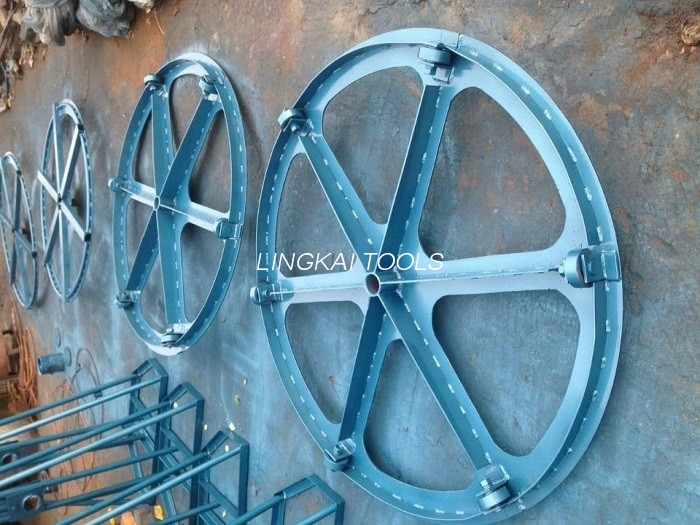 Pendirian Gelendong Kabel Meja Putar Tegak Tugas Berat Dengan Sokongan Drum Kabel 500mm