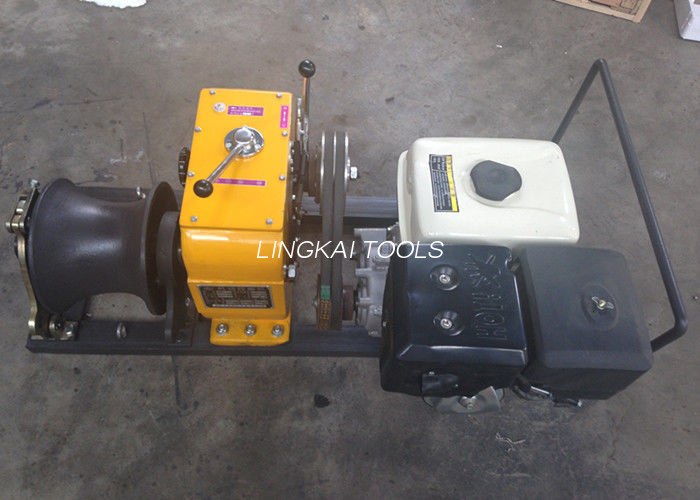 Winch Penarik Kabel Enjin Petrol / Penarik Kabel Didorong Tali Pinggang 100kg