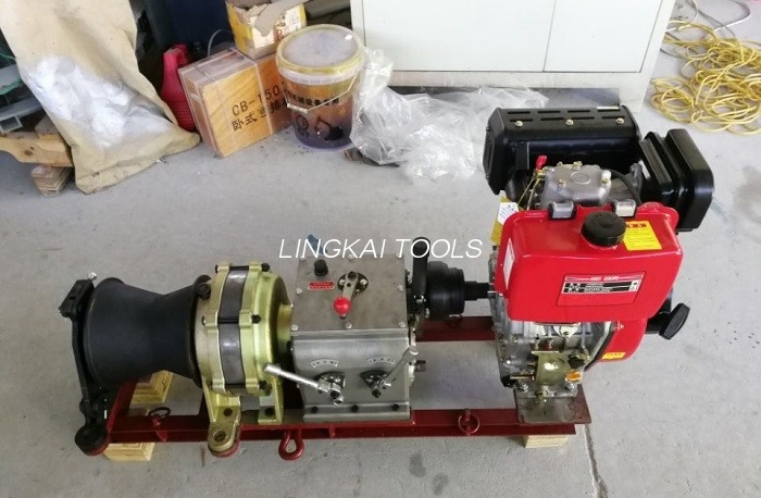 5 Tan Diesel Kelajuan Pantas Penarik Kabel Kecil Capstan Tunggal Untuk Pembinaan Talian Kuasa