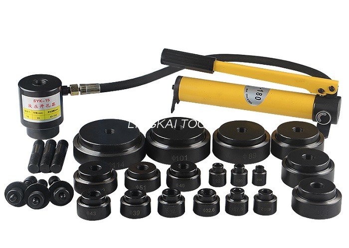 Pemacu Penebuk Hidraulik Model SYK-8 Lejang 100KN 25mm Untuk Keluli Lembut
