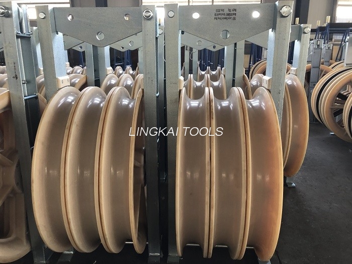 660mm Nylon Rollers Conductor Stringing Blocks Untuk Overhed Bundled Cable