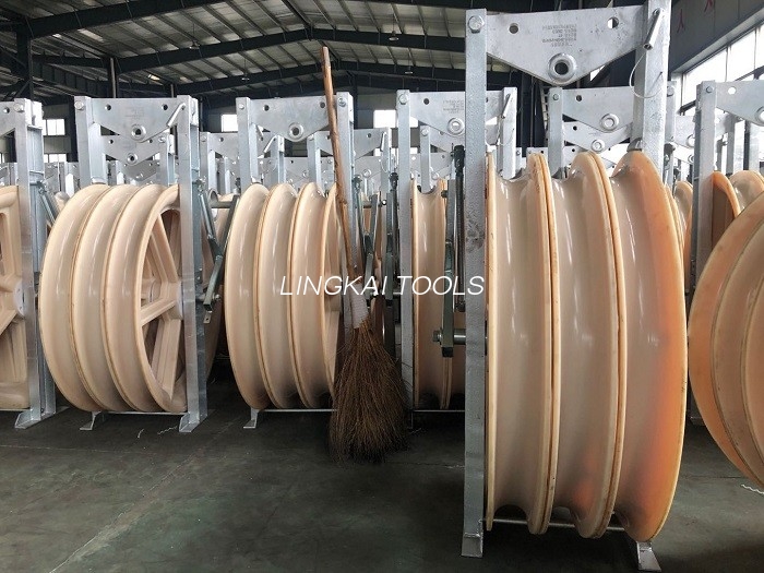 916 mm Roda Diameter Besar Sheaves Bundled Wire Conductor Pulley Stringing Block